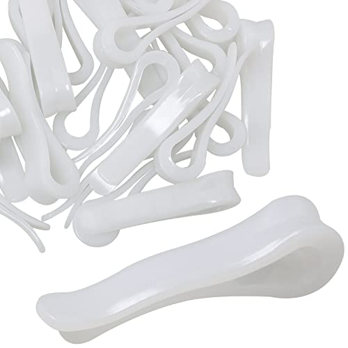 MEETOOT 150pcs Transparent Plastic Alligator Clip 39mm Shirt Fixing Packing Clip U Shape Plastic Clothespins for Ties Socks Pants Shirts - color: White