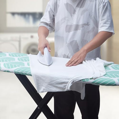 Seiritex Ironing Board Cover and Pad, Standard Size 15 x 54, Thick Padding with Elasticized Edges, Heat Reflective with Hook and Loop Fasteners, 3 Layers Iron Board Cover (Green Leaf) - color: Green Leaf, size: 15x54