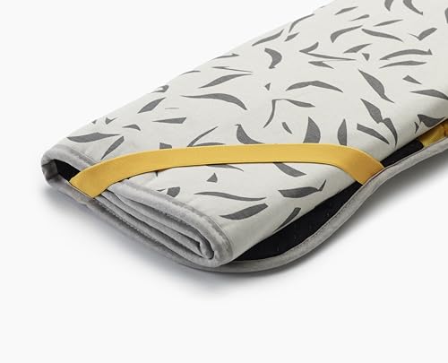 Joseph Joseph Swift Folding Ironing Mat with Silicone Iron Rest, Heat and Steam Resistant, Non-Slip Ironing Pad, Compact Storage, 35.4 x 18.5 in, Ecru Scatter - color: Ecru Scatter