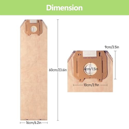 9 Pack Type LW HEPA Vacuum Cleaner Bags Replacement for Oreck Magnesium Upright Vacuum LWPK6OH LWPK25OH LWPK3OH