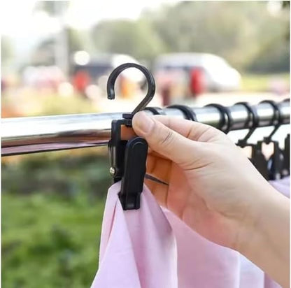 15 Pcs Super Strong Plastic Swivel Hanging Hooks, Curtain Clips, Clothes Pins, Beach Towel Clips, Home Swivel Laundry Clips for Hats, Pants, Towels, Socks, Pants - color: Black 15