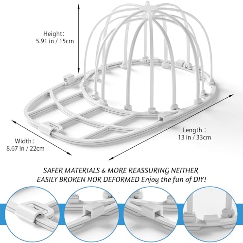 Hat Washer for Washing Machine Hat Washer Cage Hat Cleaner for Baseball Caps Fit for Adult and Kid's Baseball Caps - color: White
