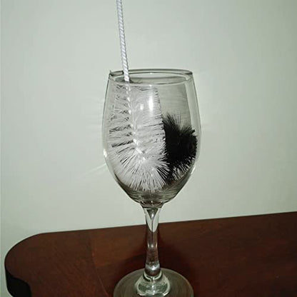 Bottle Brushes Thin Long Handle X 2, Soft Nylon Slim Wire Set