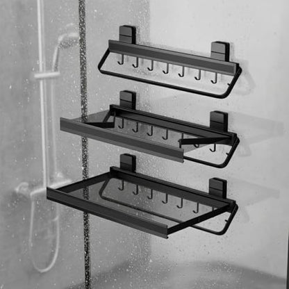 Indoor Clothes Drying Rack Foldable,Wall Mounted Retractable - color: Black
