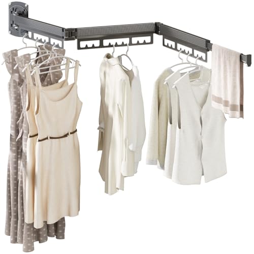 The Gospel of Tiny Homes!Clothes Drying Racks Wall Mounted,Foldable,Space-Saving Laundry Solution for Apartments and Bathrooms,Durable Metal Design (Gray) - size: 3Fold-Gray
