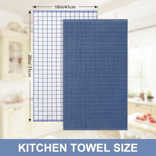 Homaxy Large Premium Cotton Kitchen Towels 16"x 28", 12 Pack, Navy Blue - color: Navy Blue, size: 16" X 28" - 12 Pack