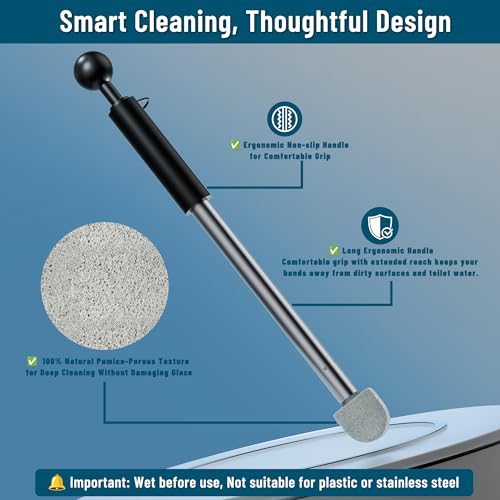 Pumice Toilet Cleaner 17in, Hard Water Stain Remover for Pool & Tub, (1+8) - style: 1handle+8pumice