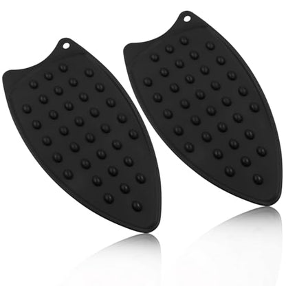 Silicone Iron Rest Pads Mat, Black, 2 Pcs - color: Black