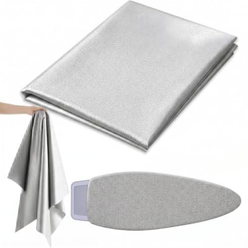Ironing Board Cover Fabric 60" Wide Scorch Resistant Cloth 2 Yard Silver - color: Silver