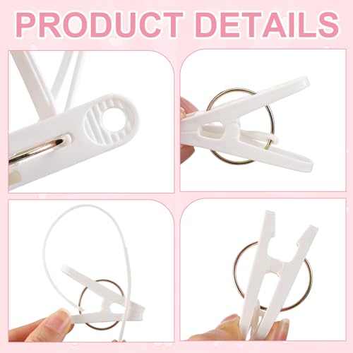 Honeydak 30 Pack Baby Hangers with Clips for Pants Sock, White - color: White
