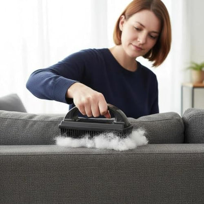 Rubber Brush - Effortless Pet Hair & Lint Removal for Couches & Clothes - color: Black
