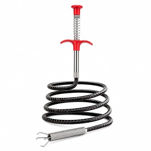Drain Snake, 76-Inch Drain Clog Remover Tool, Flexible Grabber Claw for Bath Tub, Toilet, Kitchen Sink & Sewer