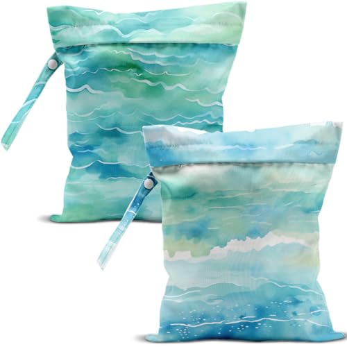 Wet Dry Bags Wet Bags Dirty Laundry Travel Bag Seawater Waterproof Zipper Bag for Swimsuit Travel Beach - color: Serene