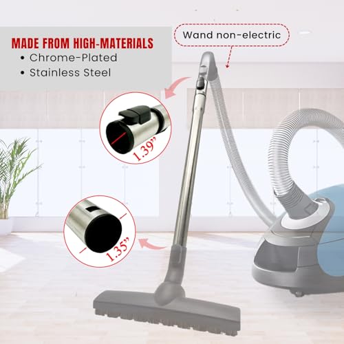 For Miele Vacuum Attachments Accessories 1-3/8'' Inner Diameter Compatible with Miele C1 C2 C3 Vacuum Cleaners -Household Cleaning Attachment Kit (Non-Electric Extension Wand) - style: Non-Electric Extension Wand