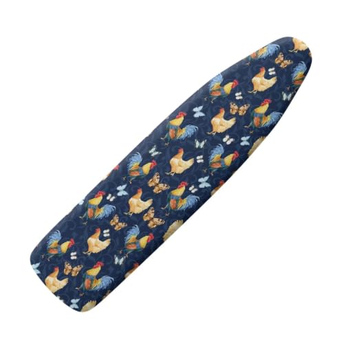 Ironing Board Protective Cover, Chicken Star Easy Install Ironing Board Replacement Cushion with Hook and Loop Fastener Straps - color: Chicken
