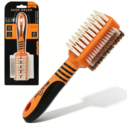 Suede&Nubuck 4-Way Leather Brush Cleaner Suede Brush (Orange) - color: Orange