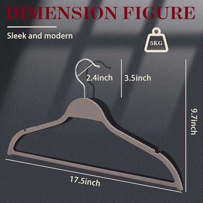 Grey Plastic Thin Hangers, 28 Pack Upgraded Rubberized Non Slip, Durable Slim Clothing Hangers, 17.7 Inches Wide for Adults - color: Gray, size: 28 Pack