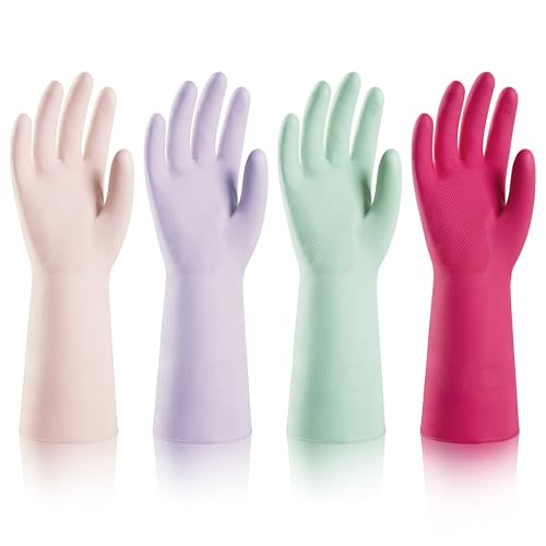 ThxToms Reusable Nitrile Dishwashing Gloves, Latex Free, 10 Mil, L - size: Large