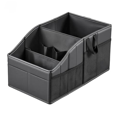 WHHMK Sturdy Leather Car Storage Support Up to 33 LB of Weight, Black - color: Black
