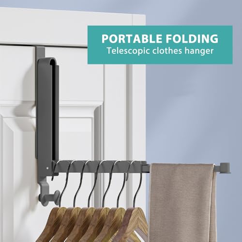 MGahyi Space Grey Foldable Over The Door Hanger - color: Space Grey