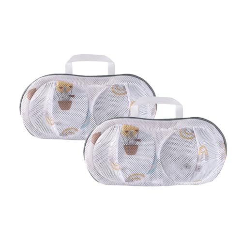 2Pcs Bra Mesh Laundry Bags for Delicates with Premium Zipper Bra Washing Bag for Laundry，Lingerie Bags for Washing Delicates underwear,integrated washing and care - color: Balloon-2PCS