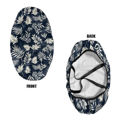 Dark Blue Tropical Leaf Pattern Ironing Board Cover, Anti Dust Resist Stain Iron Board Protector Mini, 14x24 Inches, Machine Washable Ironing Pad Cover - color: Dark Blue Tropical Leaf Pattern