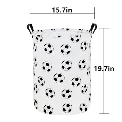QUEENLALA Foldable Waterproof Round Fabric Laundry Basket Home, Football - color: Round-Football