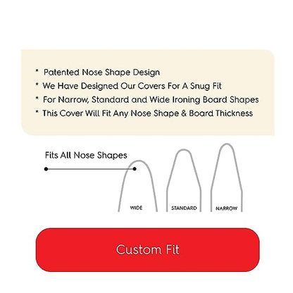 TIVIT Ironing Board Cover 20 x 60 – Made in Italy, Alumitek PRO Heat-Reflective, Thick 3-Layer Padding, Scorch & Stain Resistant - size: 20x60