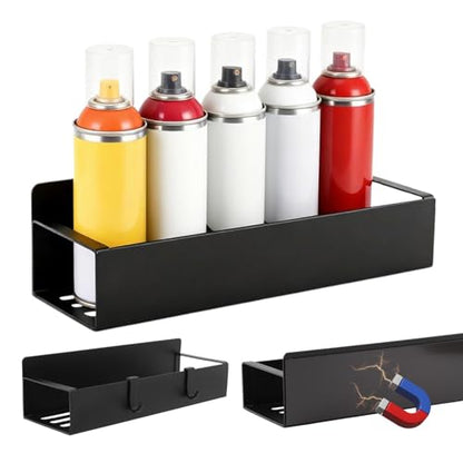 2 Pcs Magnetic Aerosol Spray Can Holder,Wall Mounted Toolbox Bottle Rack