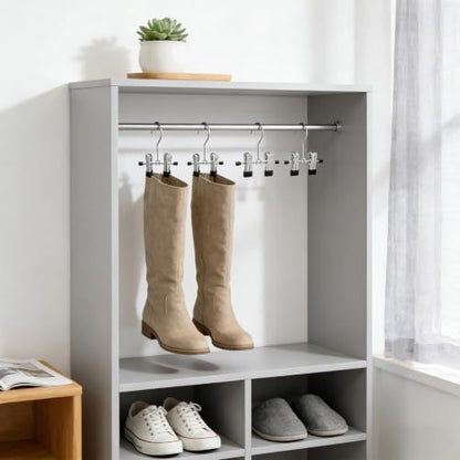 Adjustable Stainless Steel Shoe Rack Pants Folder Multi-Functional Portable Travel Laundry Washing Machine Rack Hooks Socks Clip Boot Hanger Set of 6 - color: Hard Plastic Head