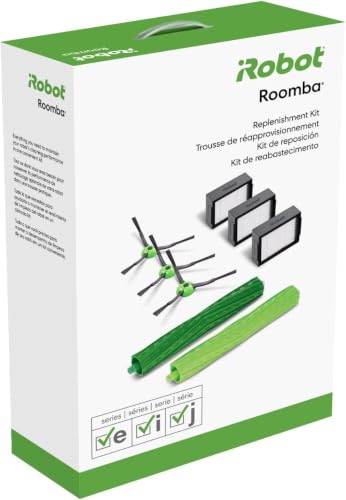 iRobot Roomba Authentic Replacement Parts - Roomba e, i, & j Series Replenishment Kit, (3 High-Efficiency Filters, 3 Edge-Sweeping Brushes, and 1 Set of Multi-Surface Rubber Brushes),Green (Pack of 6) - size: (Pack of 6)