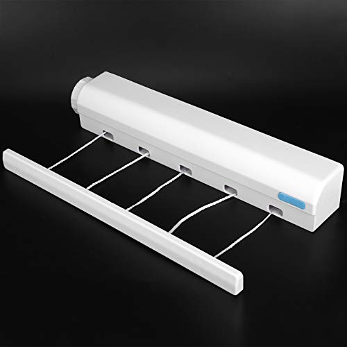 Retractable Clothesline Telescopic Clothes Drying Rope, Adjustable Length Clothes Drying Rope Hanger for Indoor Outdoor Laundry Drying, High Loading Capacity 17.6Lbs Clothes Drying Line