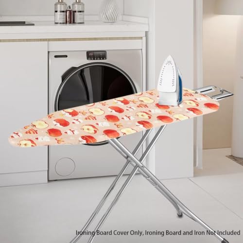 Iron Board Cover Ironing Accessories with Heavy Duty Elastic Edges Thick Padding Easy to Inatall, (Apple Print) - color: Apple Print