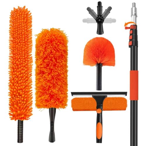 26FT High Reach Duster with Extension Pole 5-20FT, 4-in-1 Cleaning Kit - size: 20FT Pole
