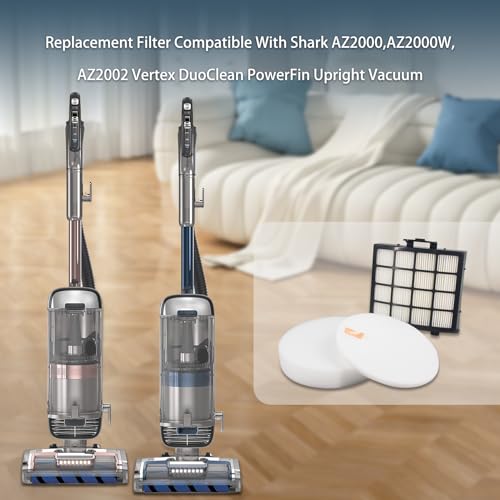 UV2500 Vacuum Filter Replacement Kit for Shark Vertex DuoClean PowerFin Upright Vacuum,UV2500,AZ2000,AZ2000W,AZ2002,AZ2001AMZ Vertex DuoClean PowerFin Upright Vacuum,Replace Part XHFAZ2000,XFFKAZ2000