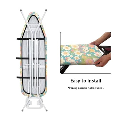 Ironing Board Cover, Universal Stretchy Stain Reisstant Protector for Ironing Board with Elastic Edge Ironing Board Accessories Lightweight Fashion Household Items Pink Flower - color: Little Pink Flower