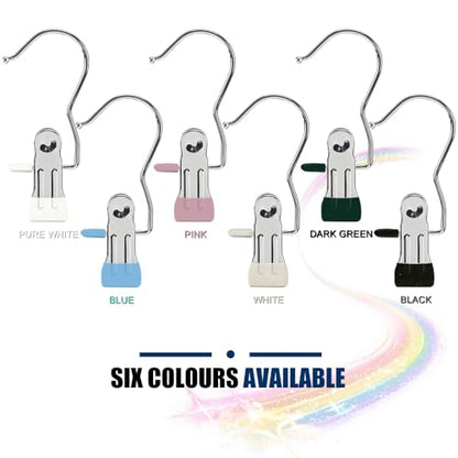 Hangers Clips,Stainless Hooks for Closet Hooks,Laundry Hanging Hooks,Travel Portable Clothes,Boot Tall Towel Hats Socks Pants and Bras (30, Pure White) - color: Pure White