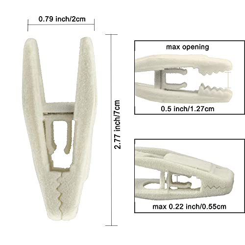 Velvet Hangers Clips, 40 Pack Pants Clips, Strong Finger Clips Ivory - color: Ivory, size: 40 Pack