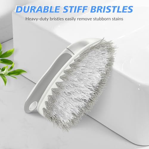 SetSail Heavy Duty Scrub Brush, 2 Pack Cleaning Brush Set, Grey White