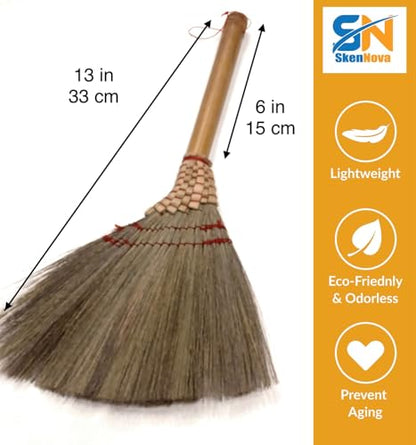 13 inch of Handmade Small Duster Brush Broom by SN Skennova - Eco-Friendly, Lightweight, and Versatile Cleaning Tool for Floor, Sofa, Car, Corners, and More - style: Style B