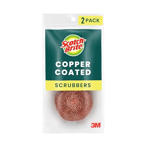 Scotch-Brite Copper Coated Scrubbing Scour Pads, 48 Pack