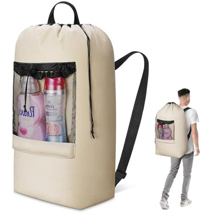 Lifewit Laundry Bag Backpack Travel, 90L, Khaki - color: Khaki, size: 90L