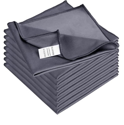 KLNYOO Microfiber Glass Cleaning Cloths Lint Free Streak Free Quickly and Easily Clean Windows & Mirrors Without Chemicals Polishing Cloth 16x16 Inch 8 Pack (Grey) - color: Grey