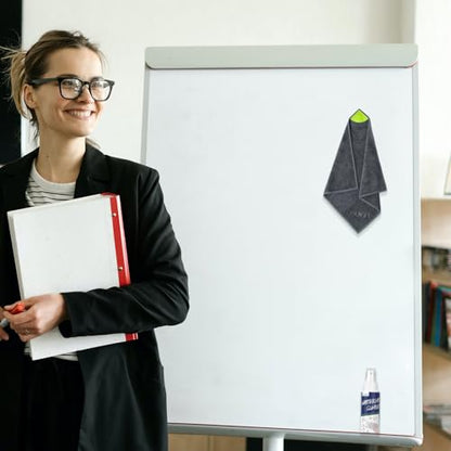 loukin Magnetic Whiteboard Cloth, Thick Microfiber Cloth with Cleaner