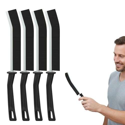 Brush Set, 4 Pack Crevice Cleaning for Door Window Track Gaps Bathroom Kitchen, Edge Corners Narrow Groove Detail Brush 23CM - color: 4pack Black, size: Black