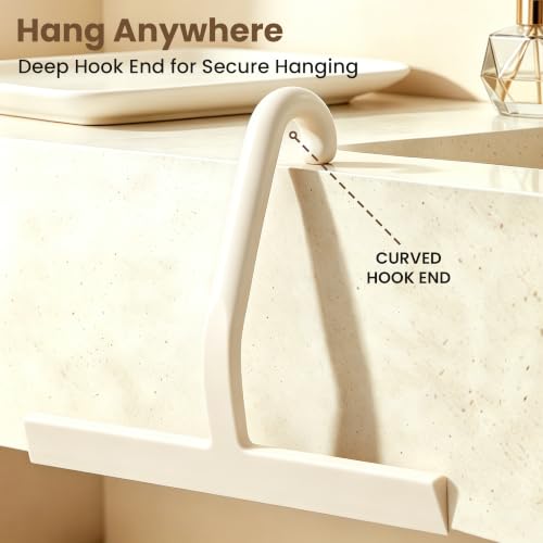 10 Inch Silicone Shower Squeegee for Glass Doors, Streak-Free, White - color: White