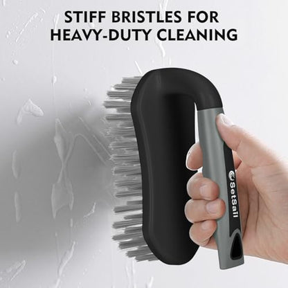 SetSail Scrub Brush, Stiff Bristle Cleaning Scrubber, 2 Pack(Black Grey) - color: Black Grey, size: 2-pack