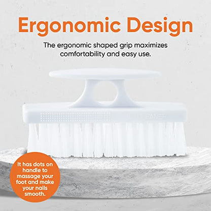 Nail Brush for Cleaning Fingernails, Nail Scrubber Brush, Toe Foot Hands Fingernail Brush Cleaner- Small Scrub Brush- All-Purpose Stiff Cleaning Brush (3 Pack, White) - color: White, size: 3 Pack