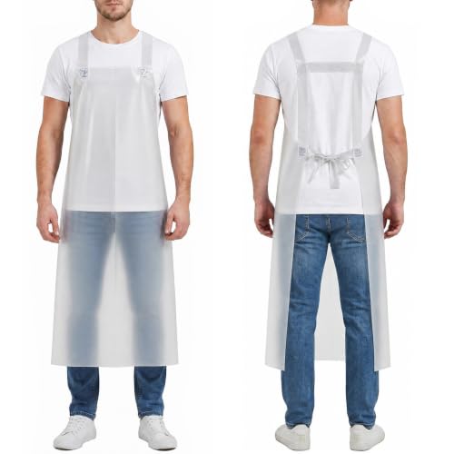 Molaxhome TPU Waterproof Apron Lightweight Oil-resistant Chef Apron - color: Transparent