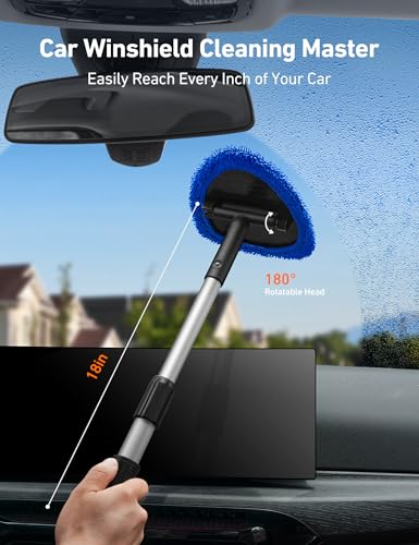 AstroAI 8pcs Windshield Cleaner Tool & Car Interior Detailing Kit - style: with 4 Detailing Brushes